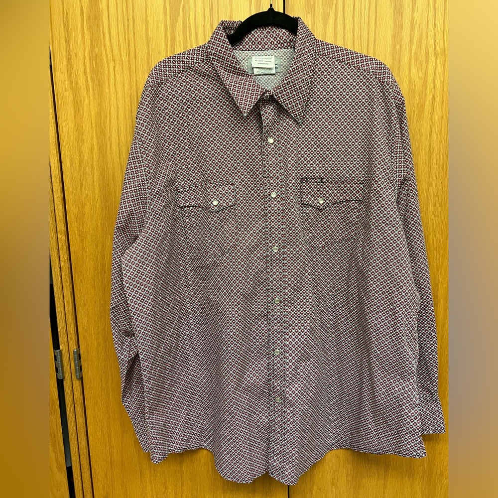 Wrangler 2XL pearl snap Wrancher LS shirt